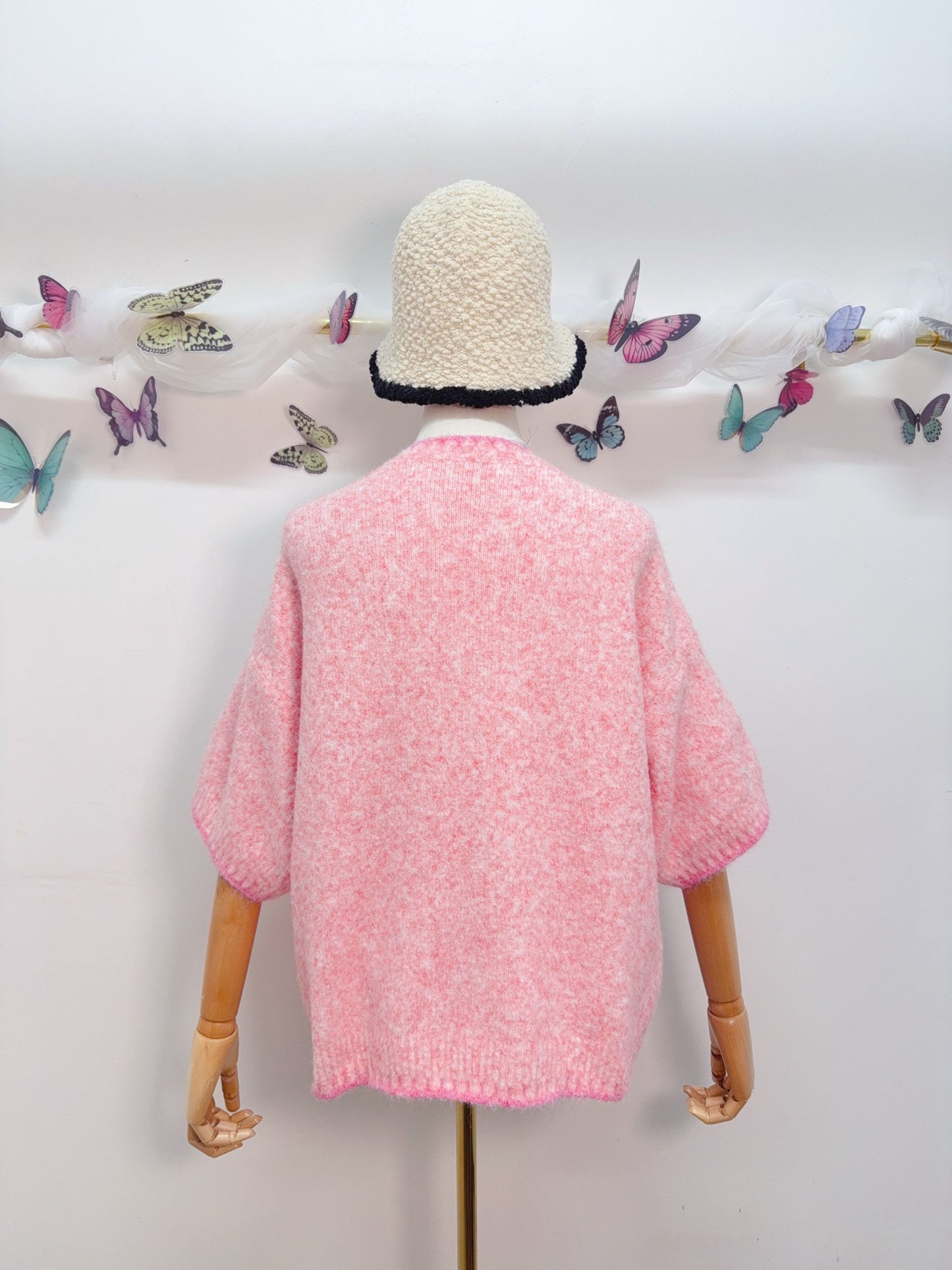 Strickpullover Kurzarm Sardine