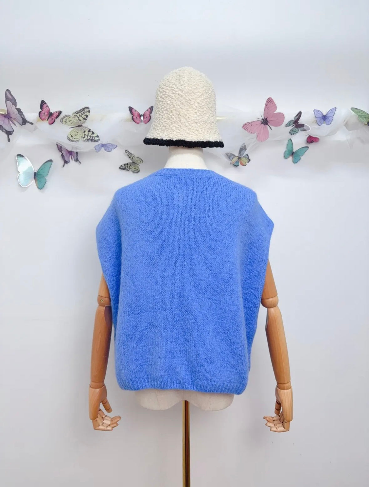 Kurzarm Strickjacke Patch Kid Mohair