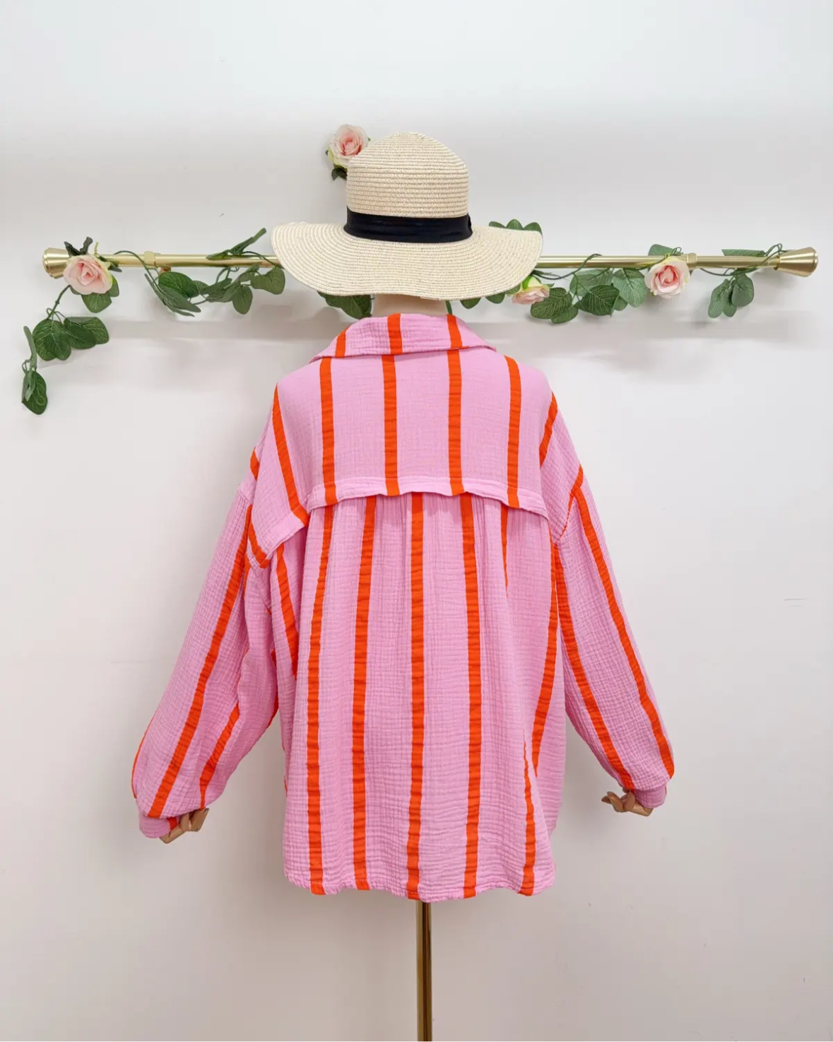 Musselin Bluse Gestreift