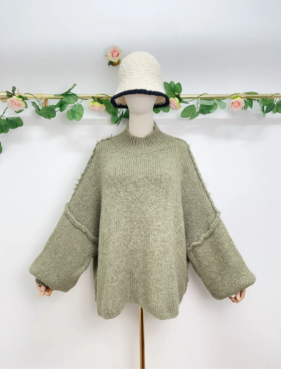 Oversize Boucle Strick Pullover