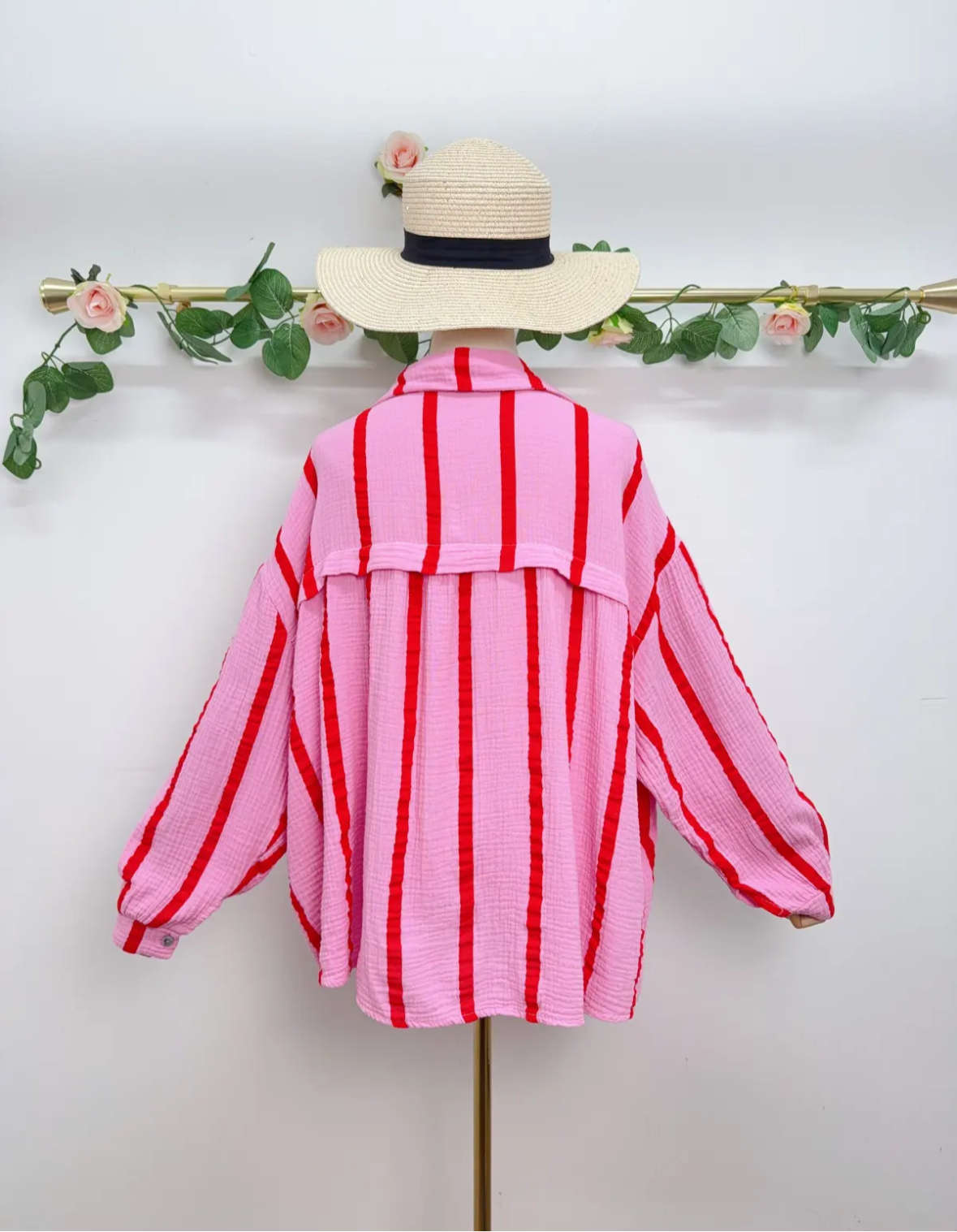Musselin Bluse Gestreift
