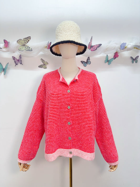 Streifen Cardigan Strickjacke