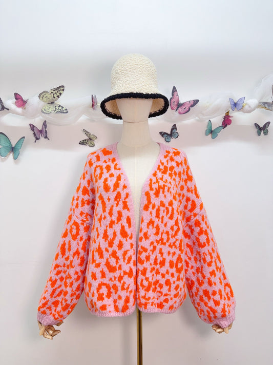 Cardigan Strick Leopard