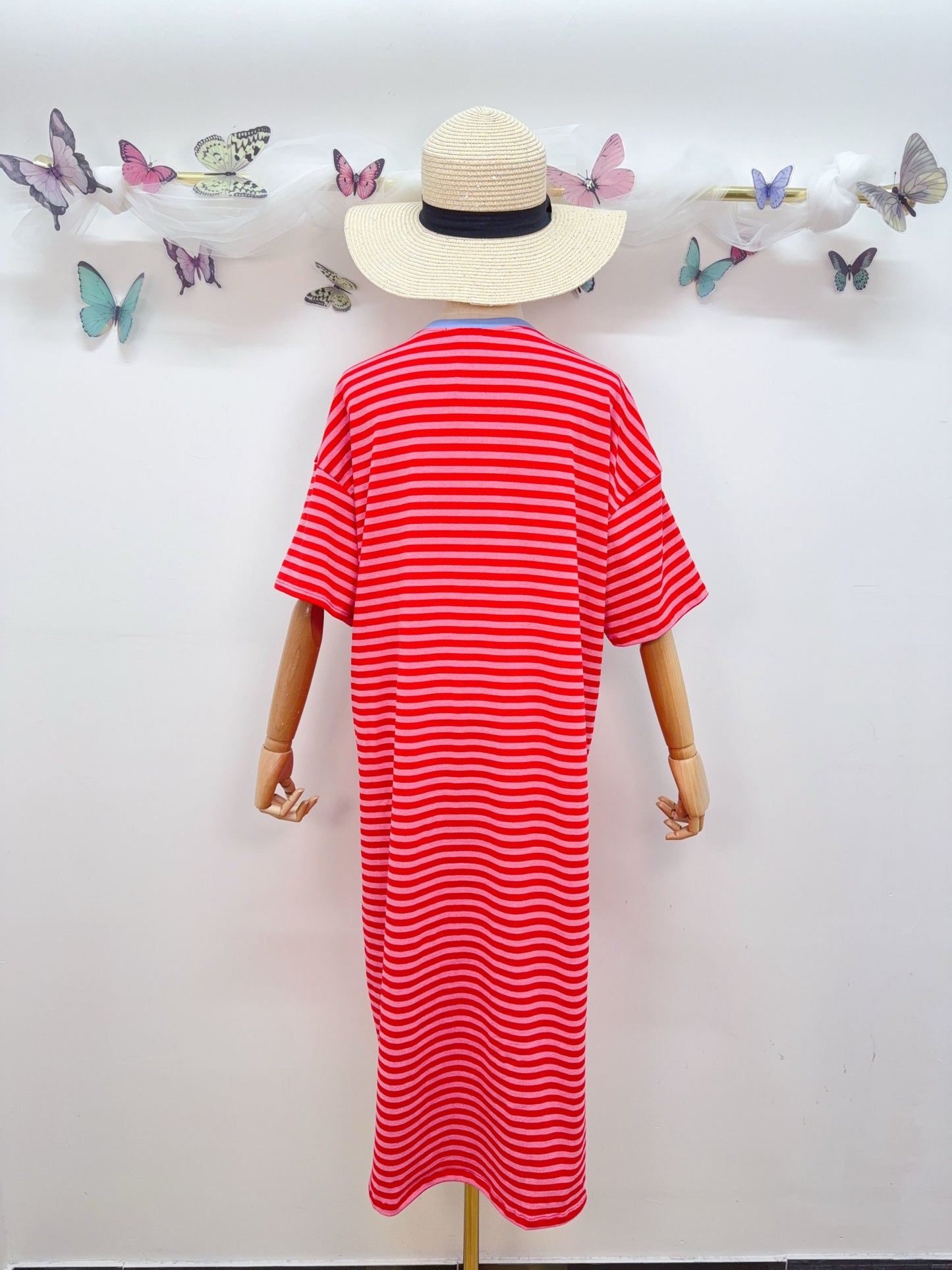 Kleid Sweat Gestreift