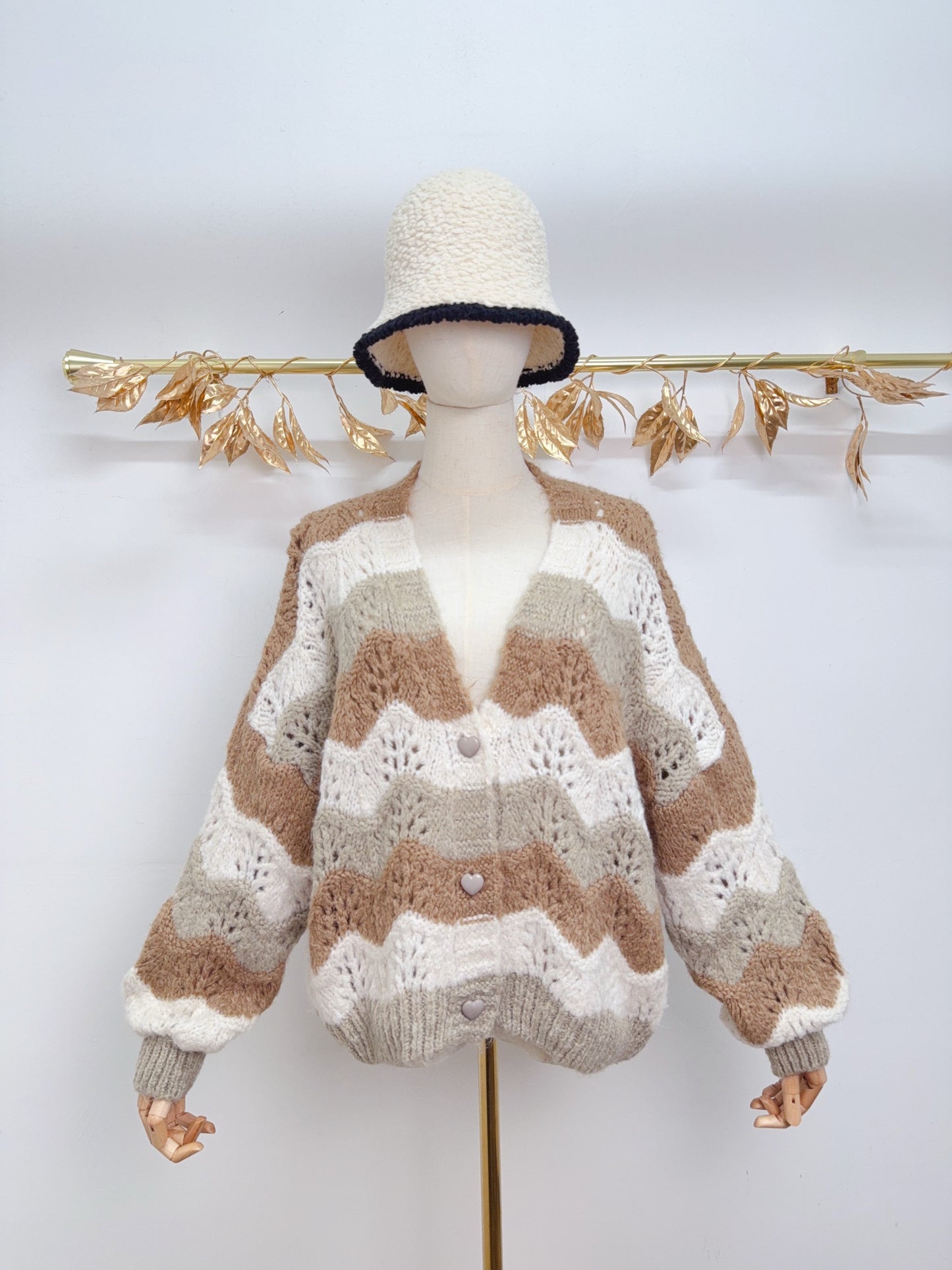 Strick Cardigan Wellen