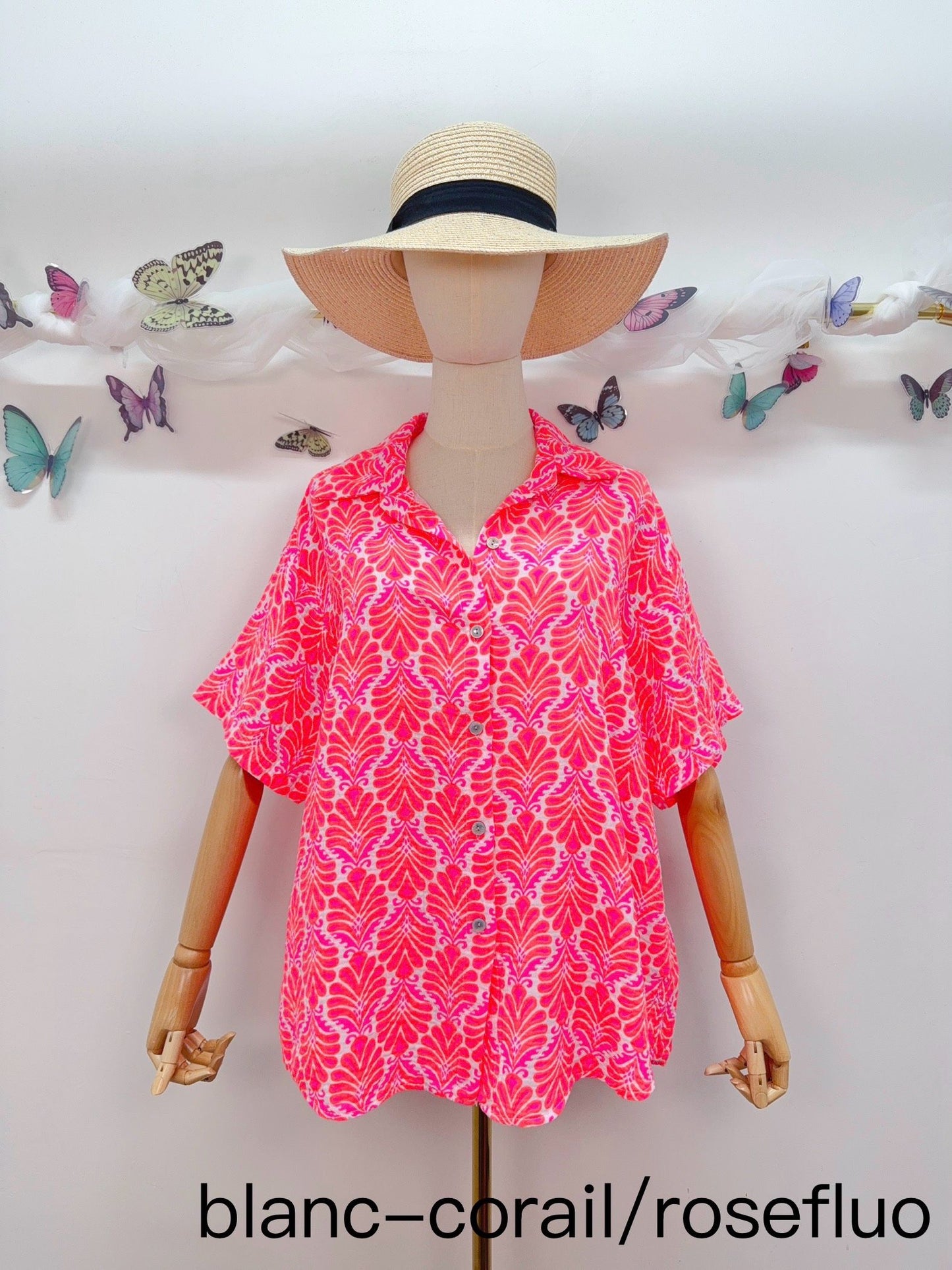 Musselin Zweiteiler Set Bluse Shorts