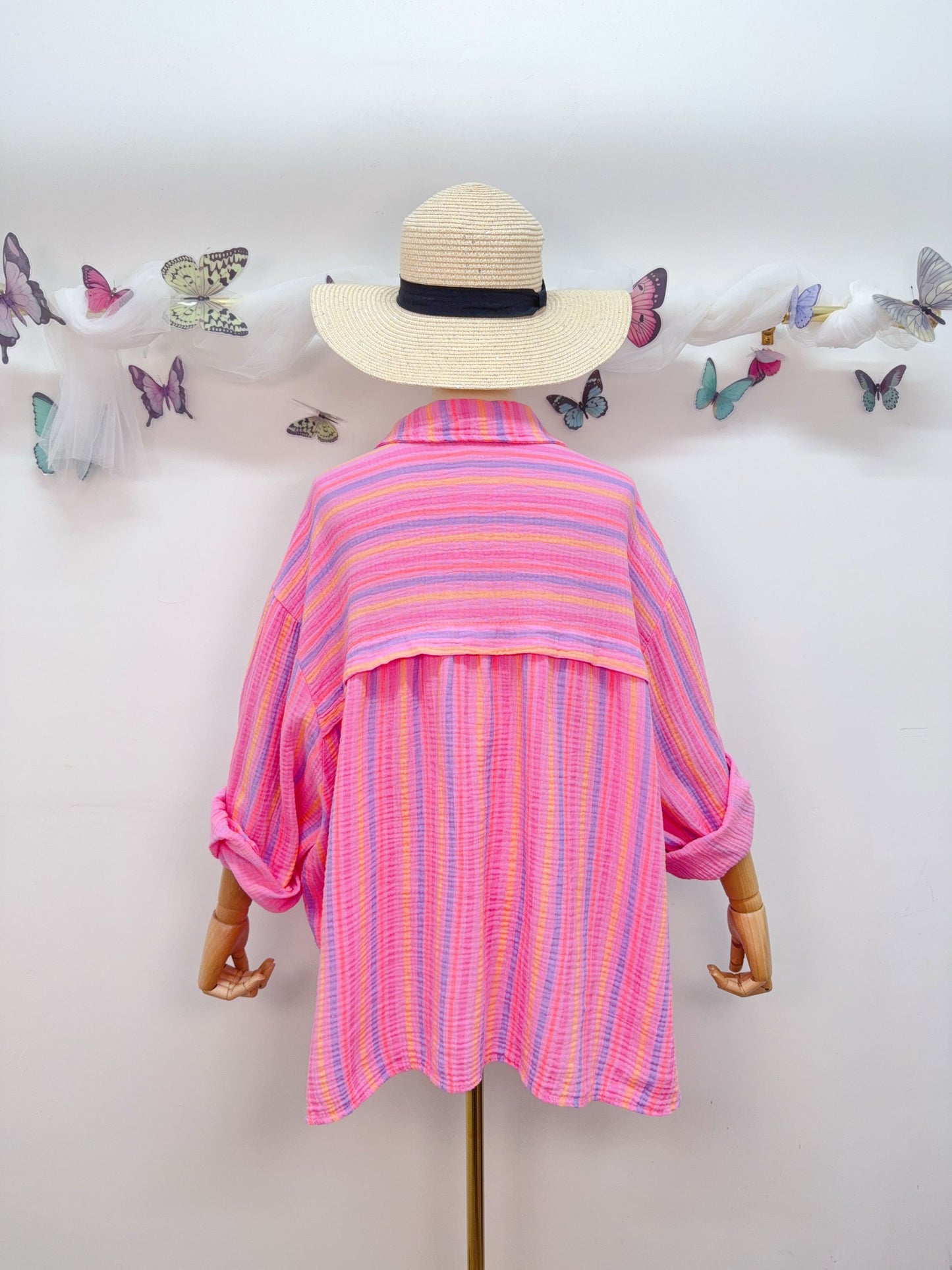 Musselin Bluse Streifen