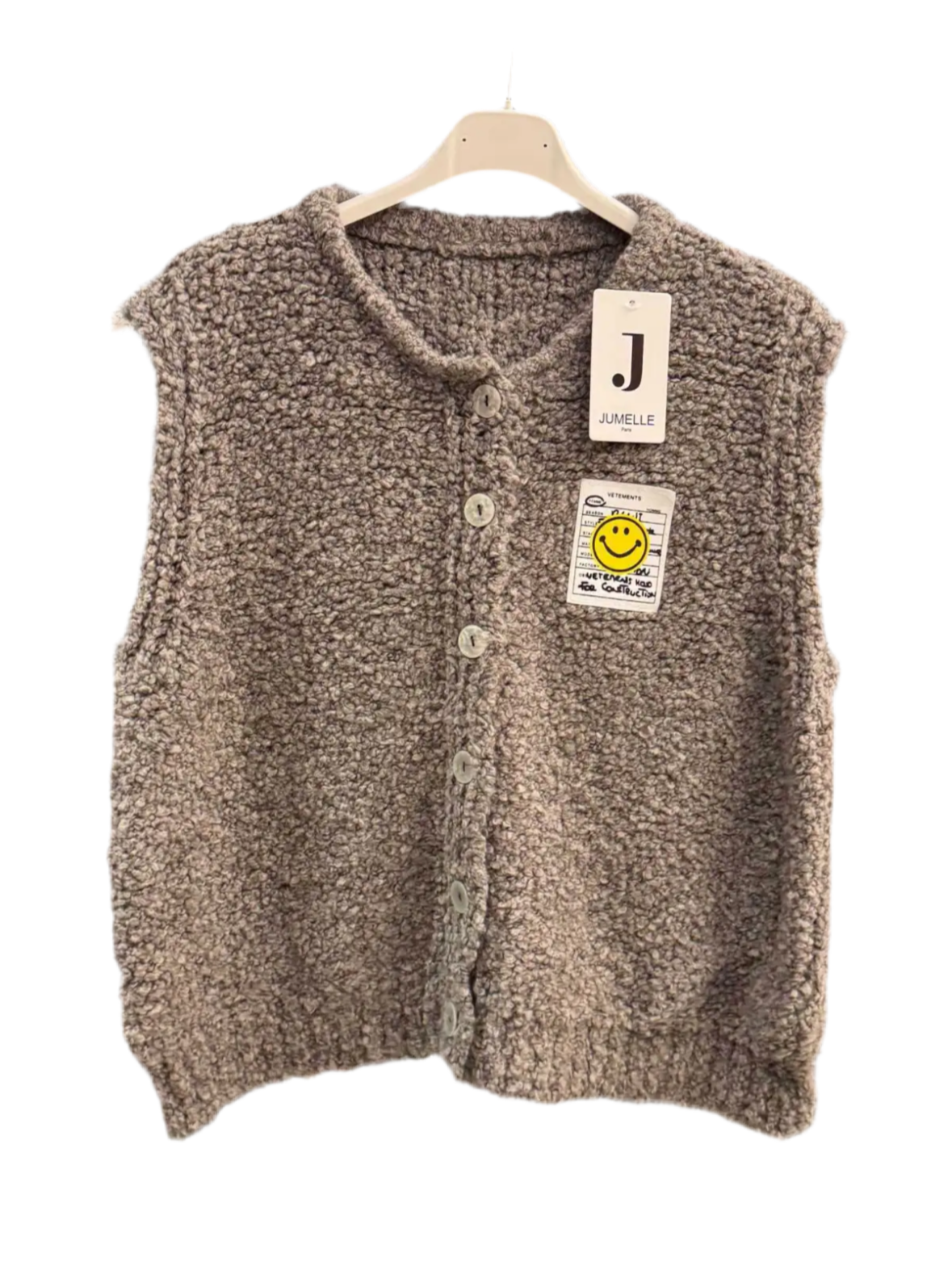 Smiley Patch Alpaka Weste