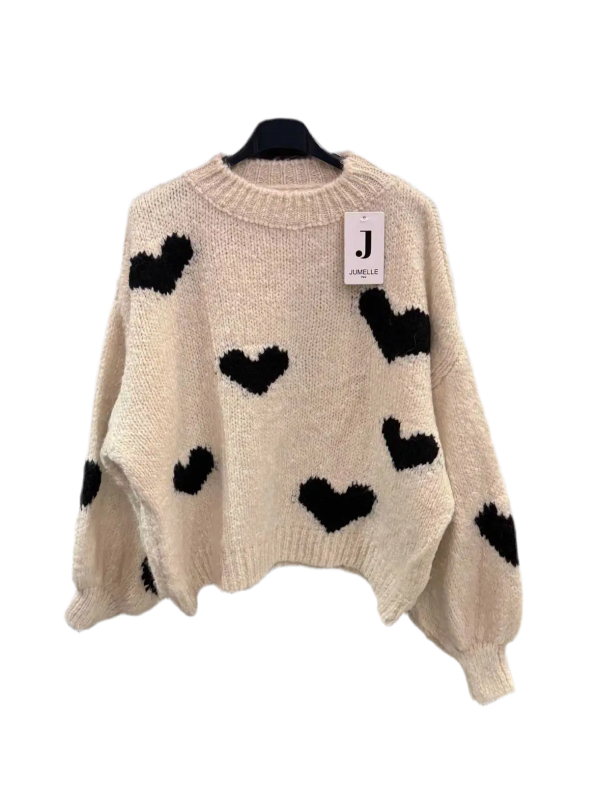 Herz Strick Boucle Pullover