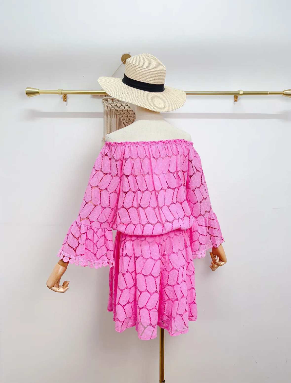 Kurzer Jumpsuit Baumwolle Pink