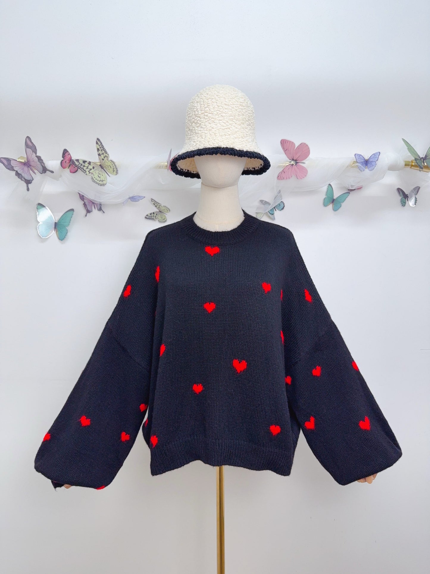 Strick Herz Pullover