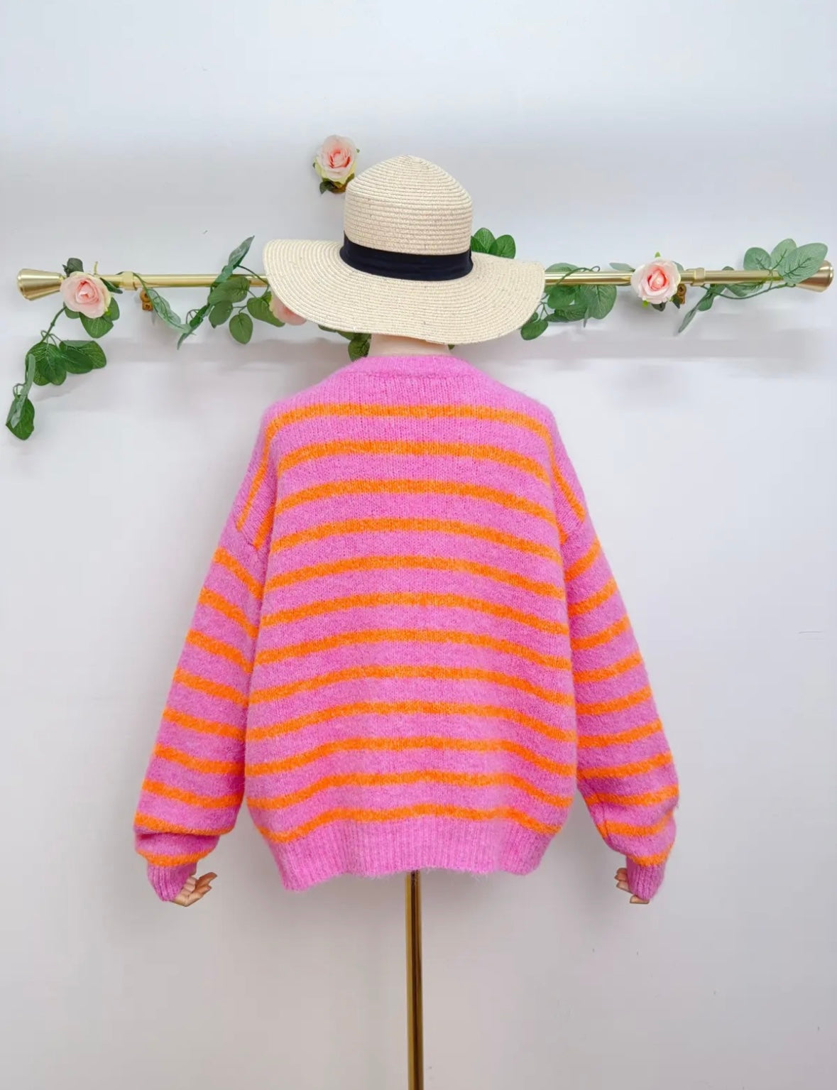 Smiley Patch Cardigan Streifen