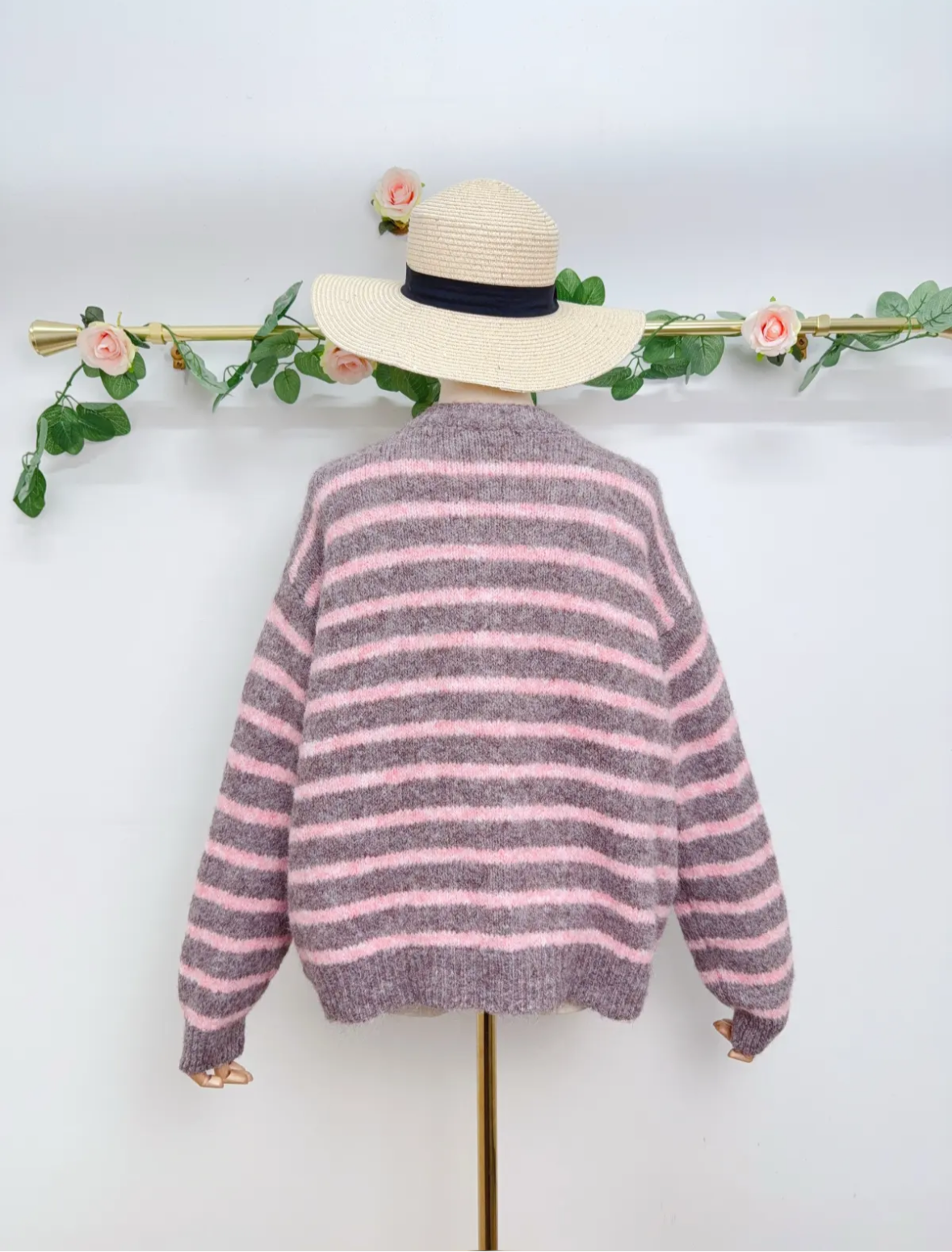 Smiley Patch Cardigan Streifen