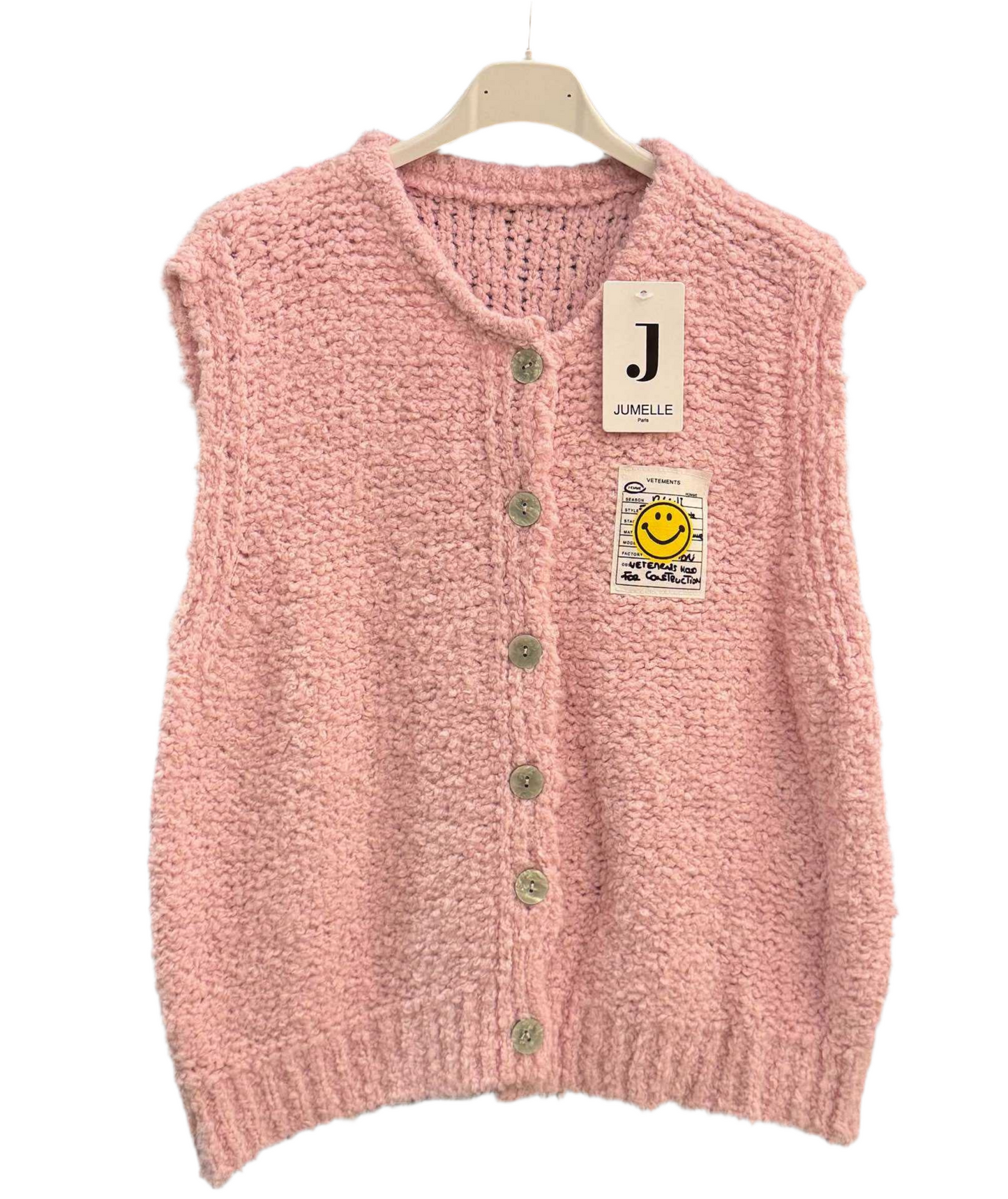 Smiley Patch Alpaka Weste