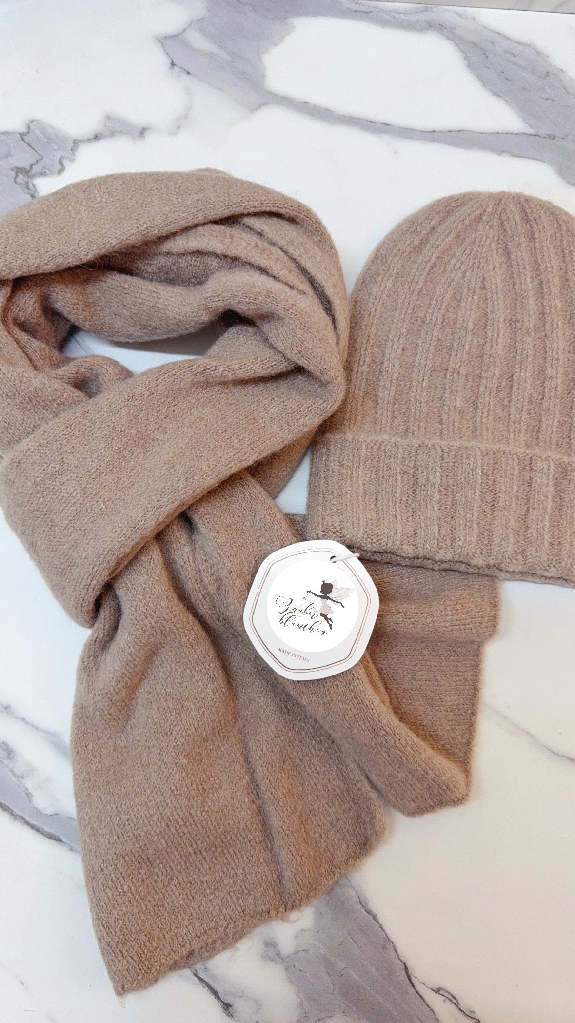 Baby Alpaka Mütze & Schal SET