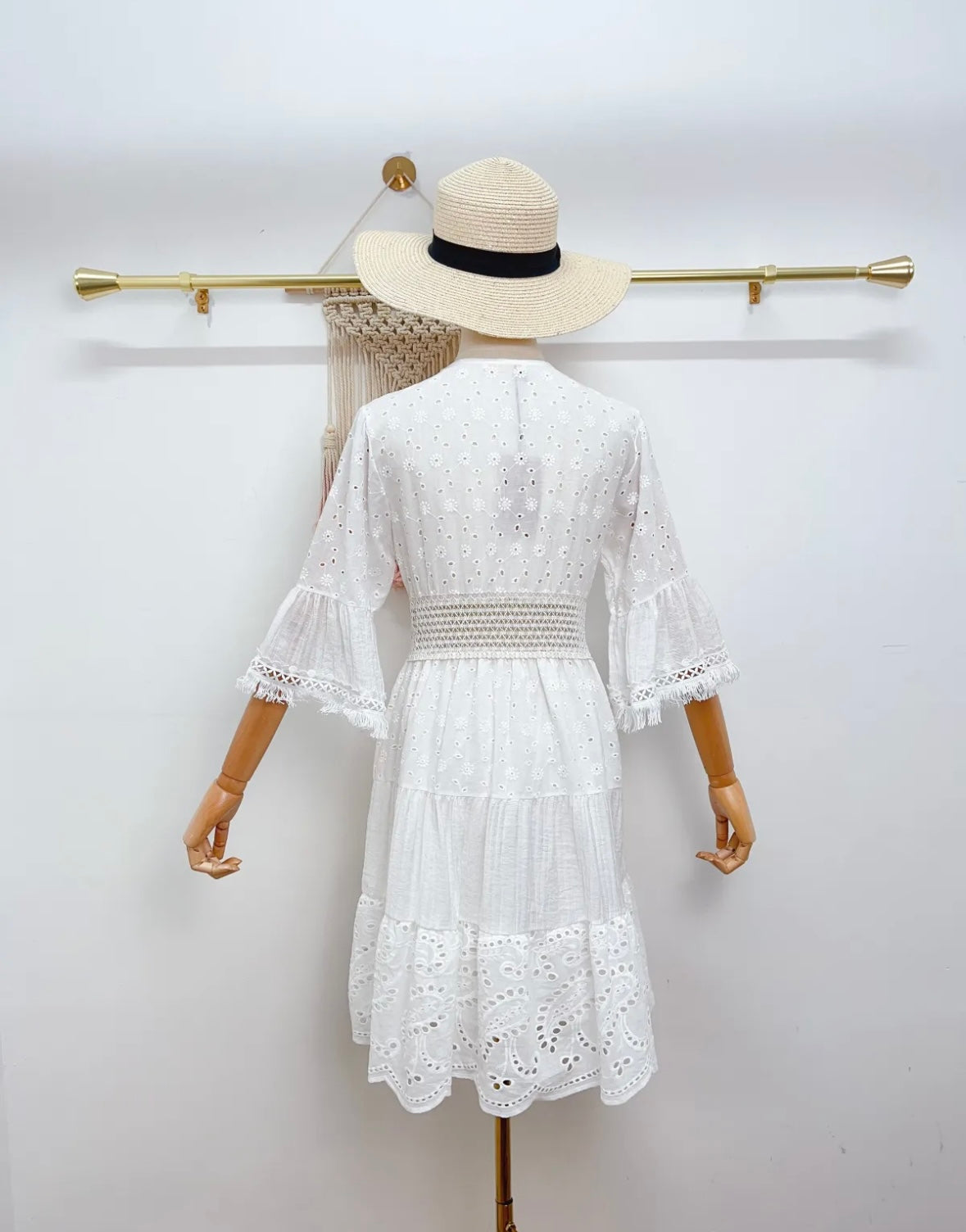 Sommerkleid Spitze Baumwolle Weiß