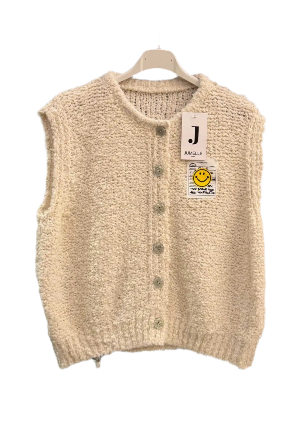 Smiley Patch Alpaka Weste