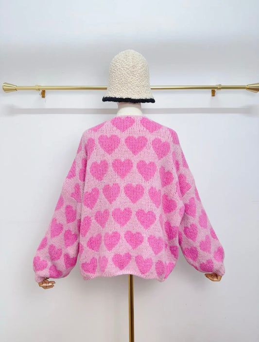 Herz Cardigan Strickjacke