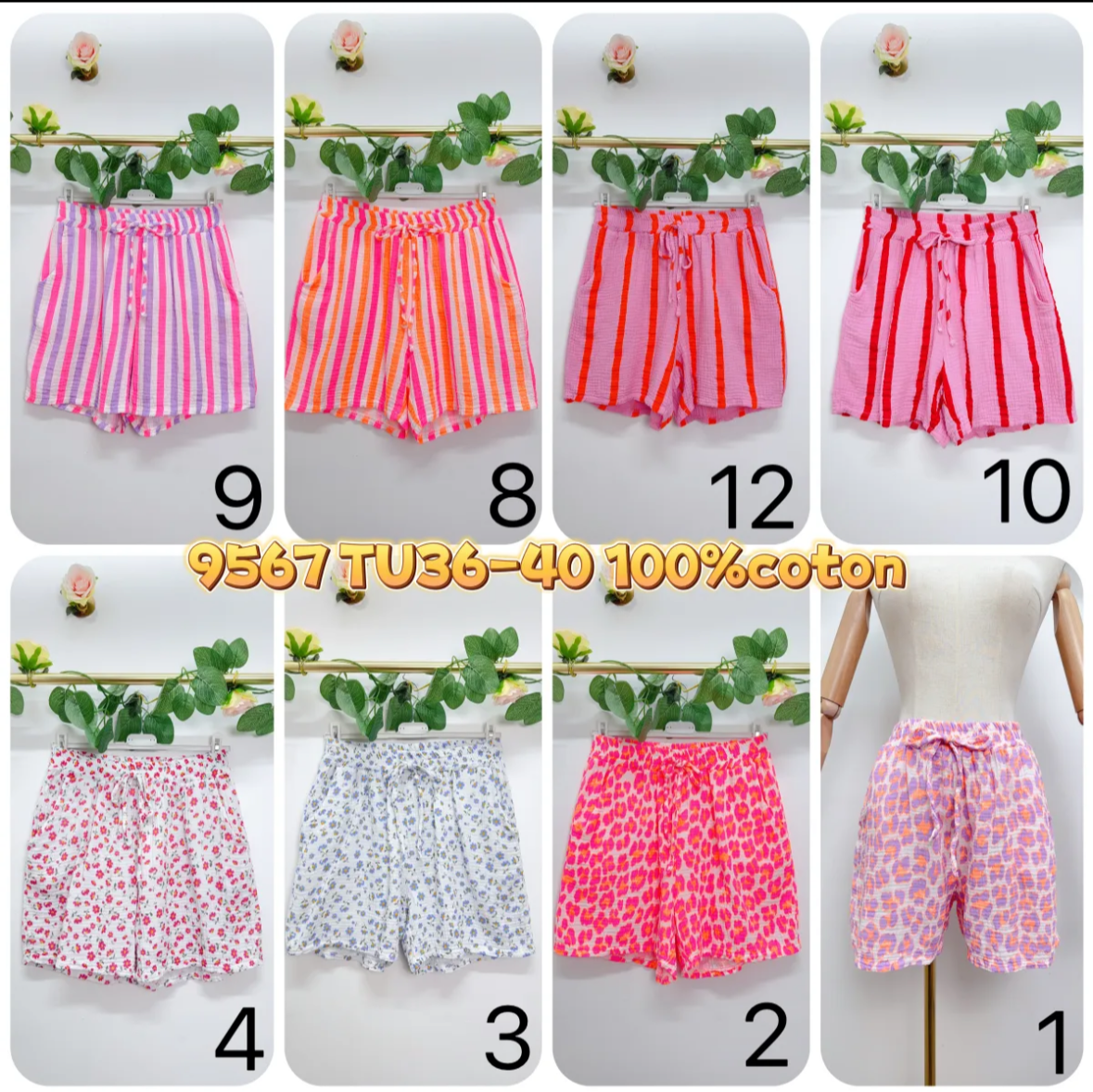 Musselin Shorts Gestreift & Leo