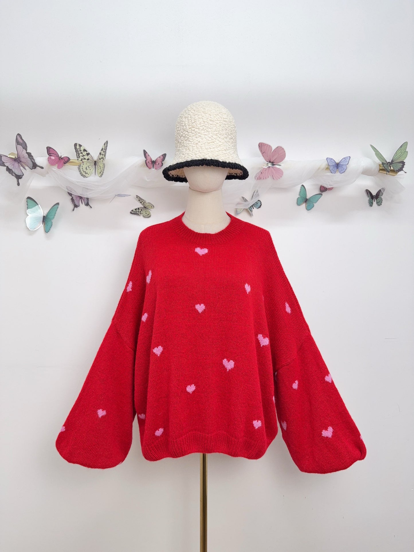 Strick Herz Pullover