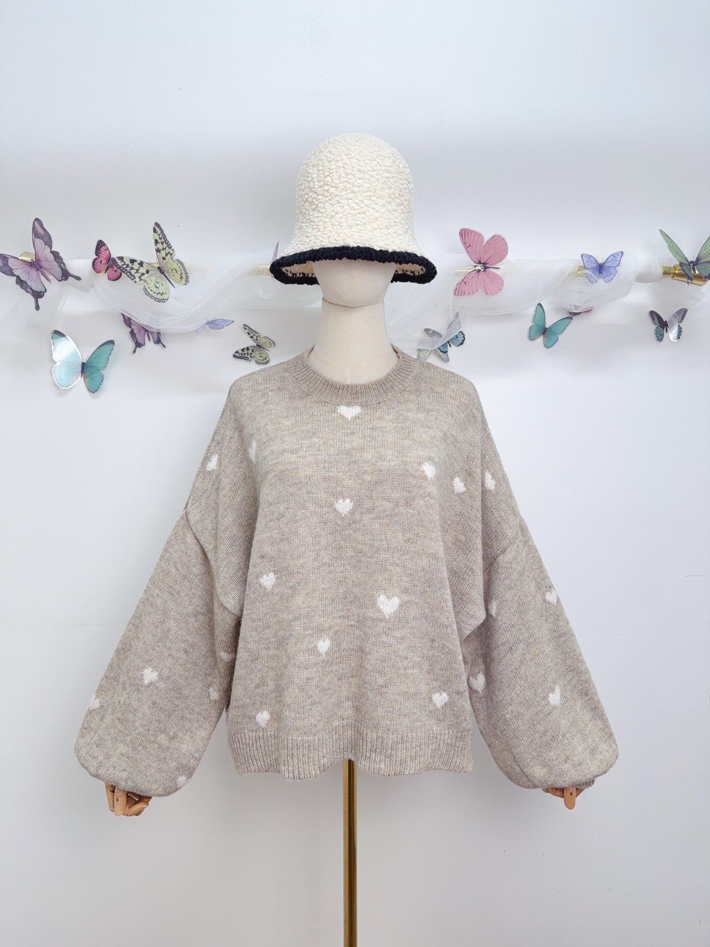 Strick Herz Pullover