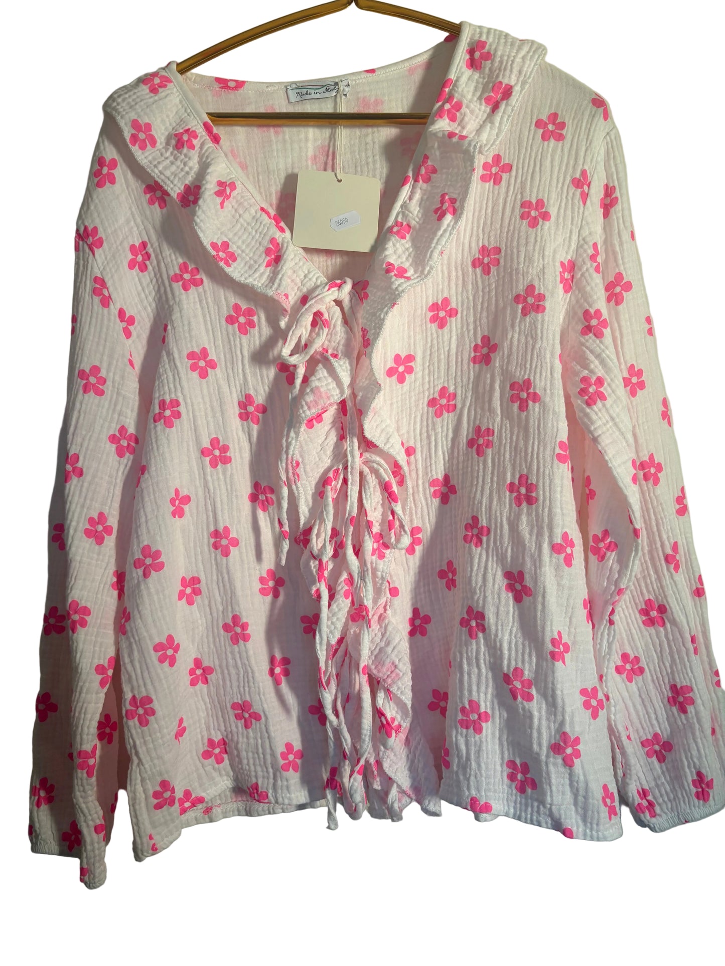 Musselin Bluse Pinke Blümchen