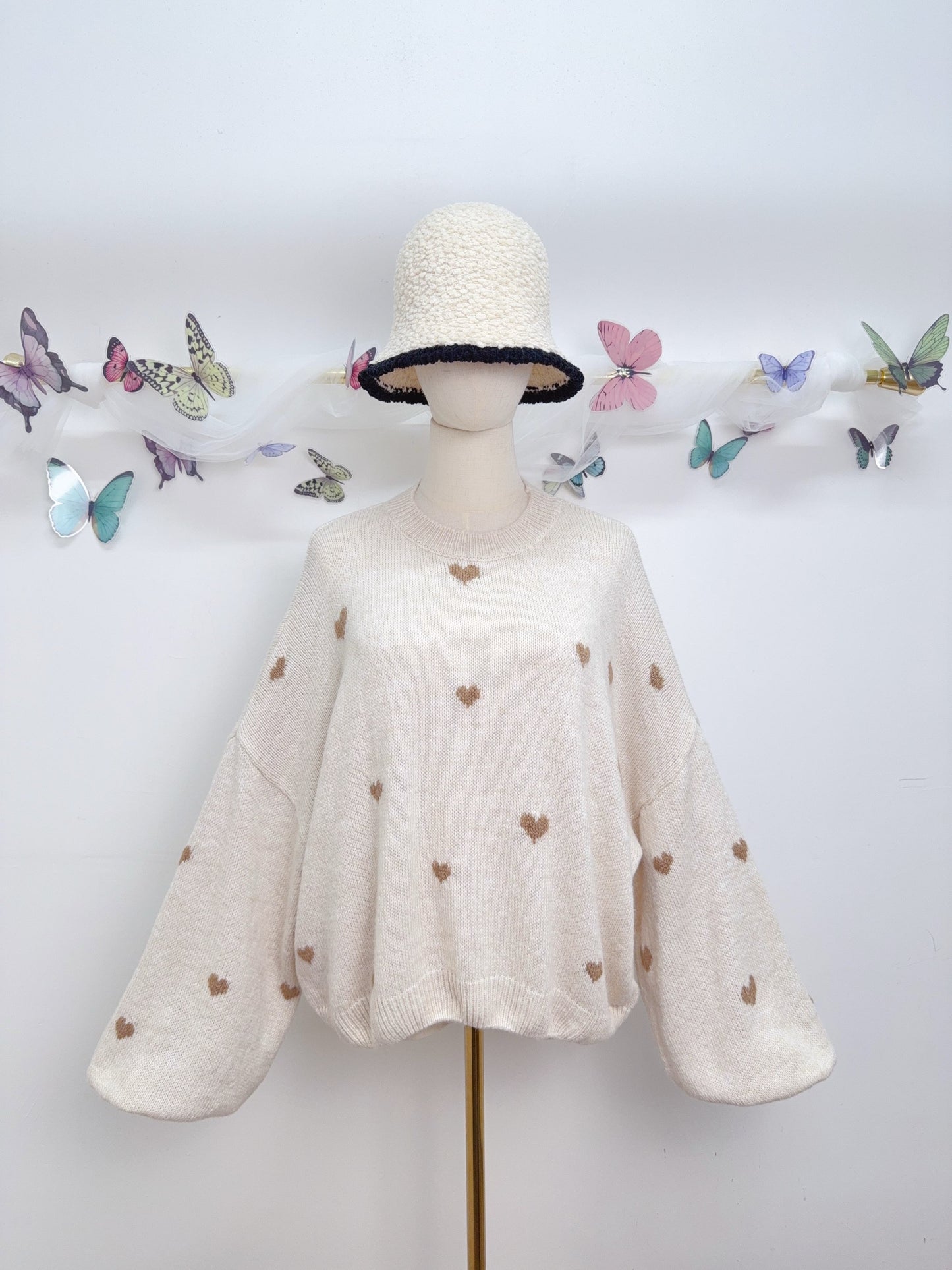 Strick Herz Pullover