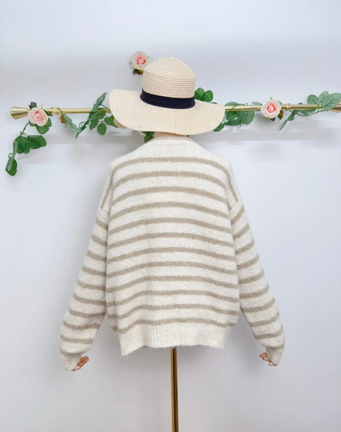 Smiley Patch Cardigan Streifen