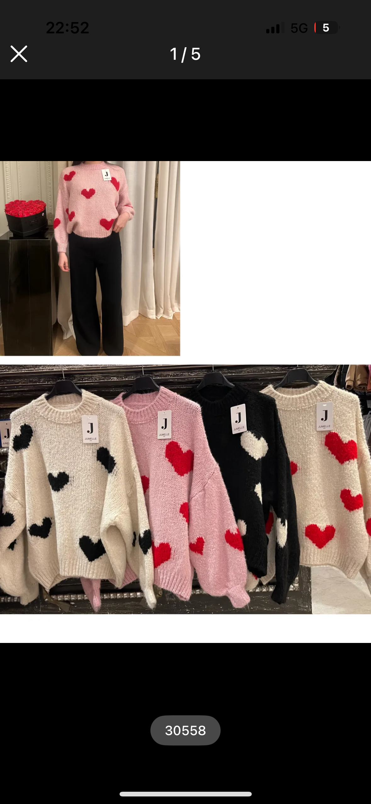 Herz Strick Boucle Pullover