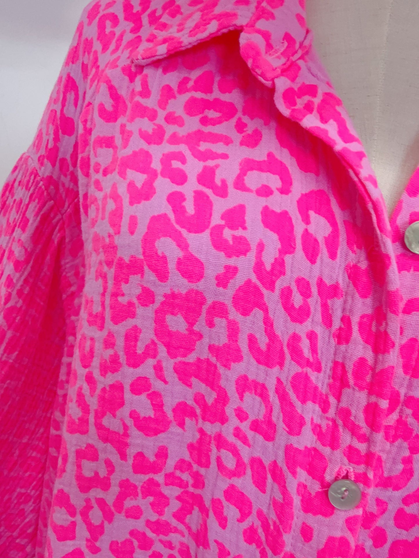 Leo Musselin Bluse Neon