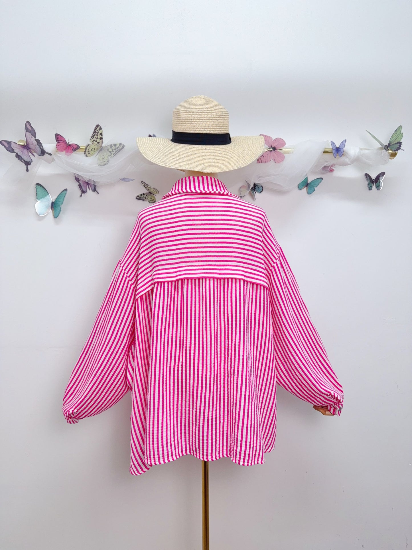 Musselin Bluse Streifen