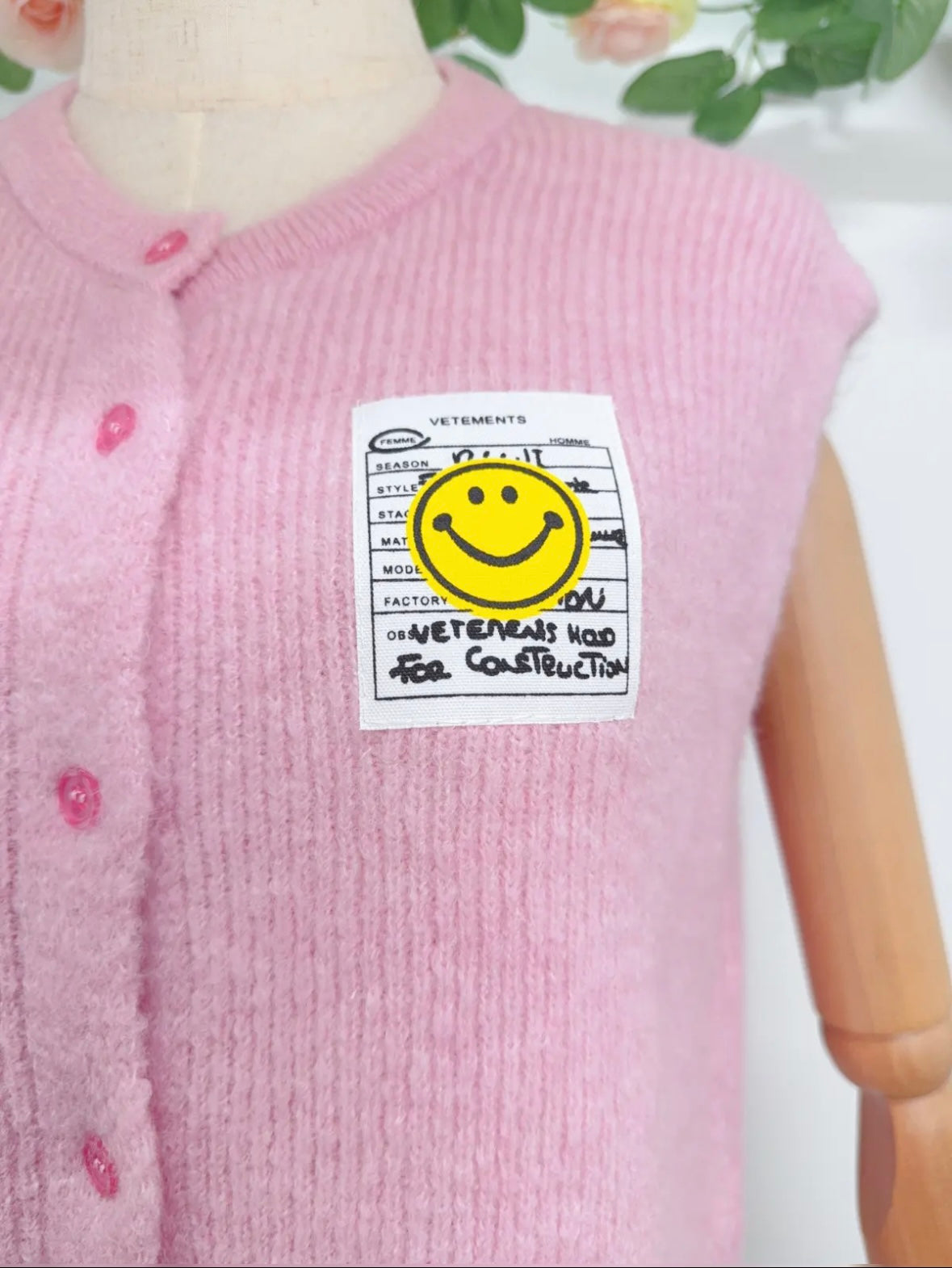 Kurzarm Smiley Patch Weste