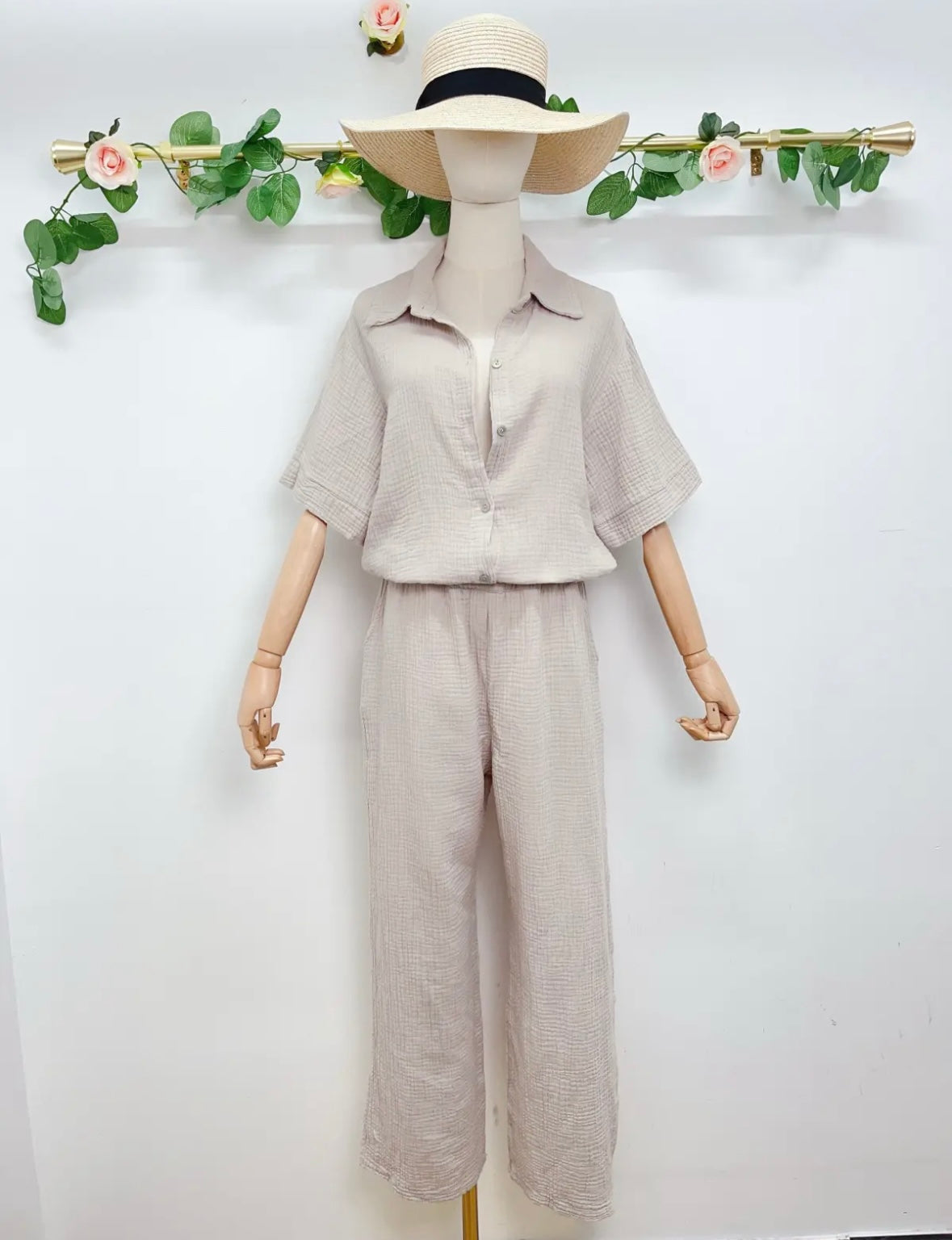 Musselin Jumpsuit Hemd