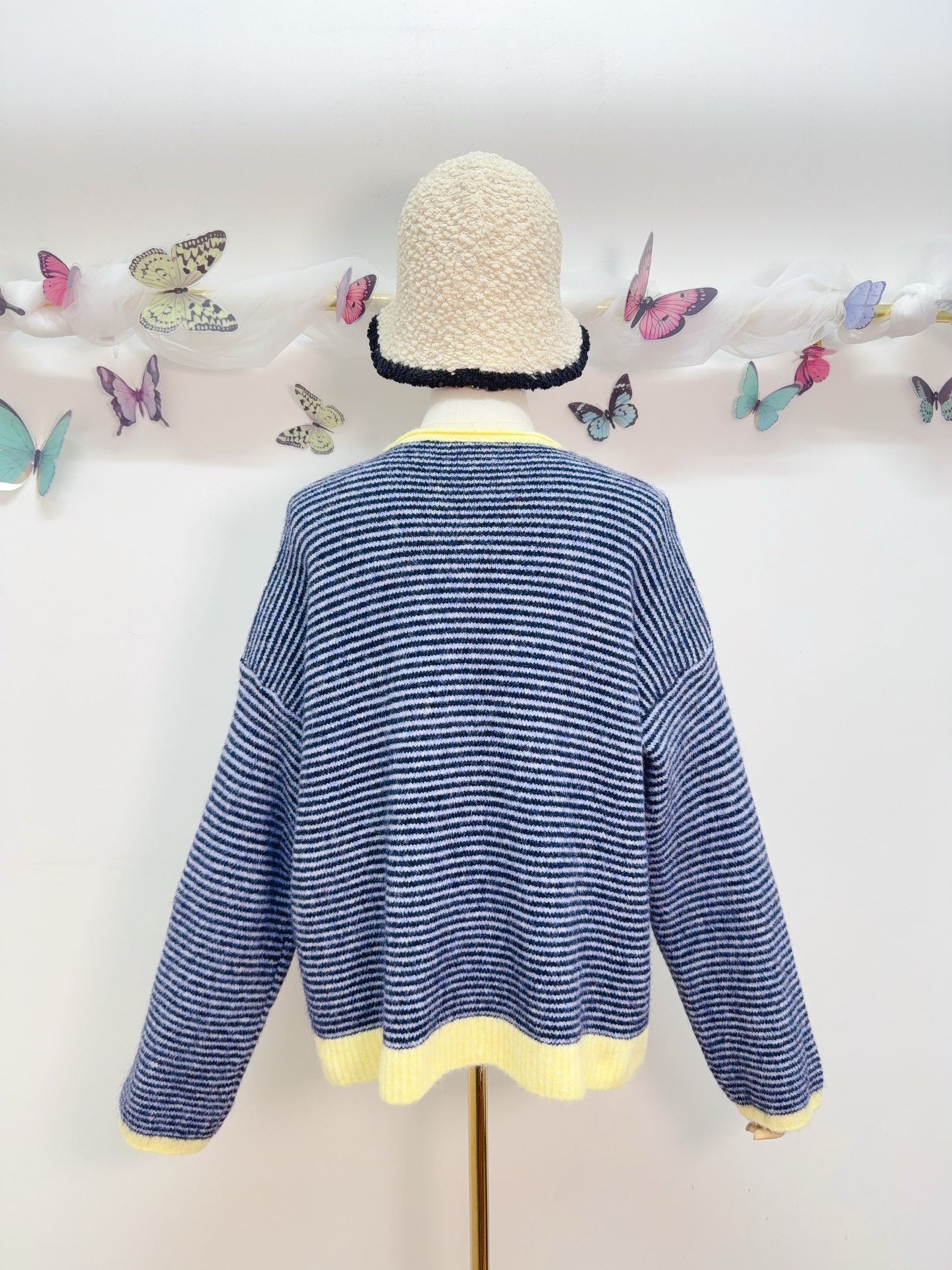 Streifen Cardigan Strickjacke