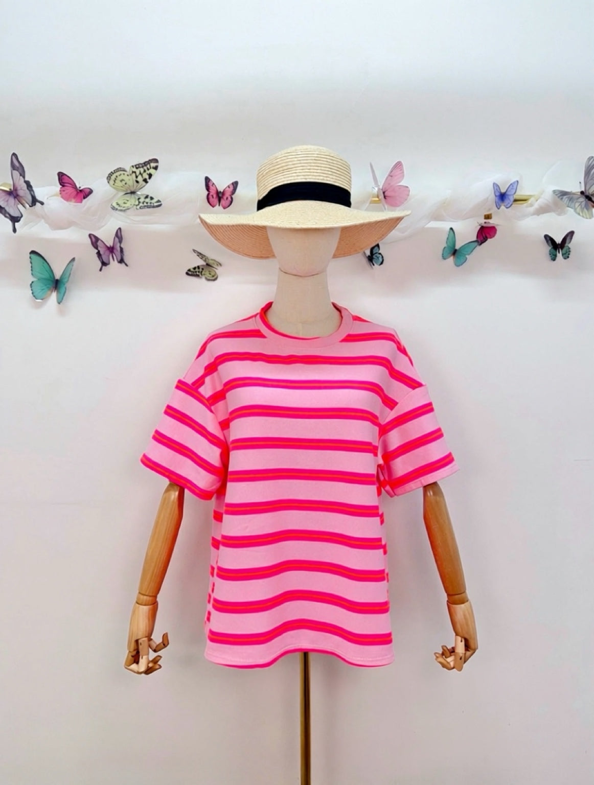 T-Shirt Streifen Pink