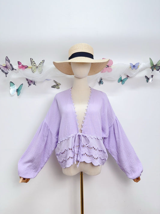 Musselin Bluse Spitze