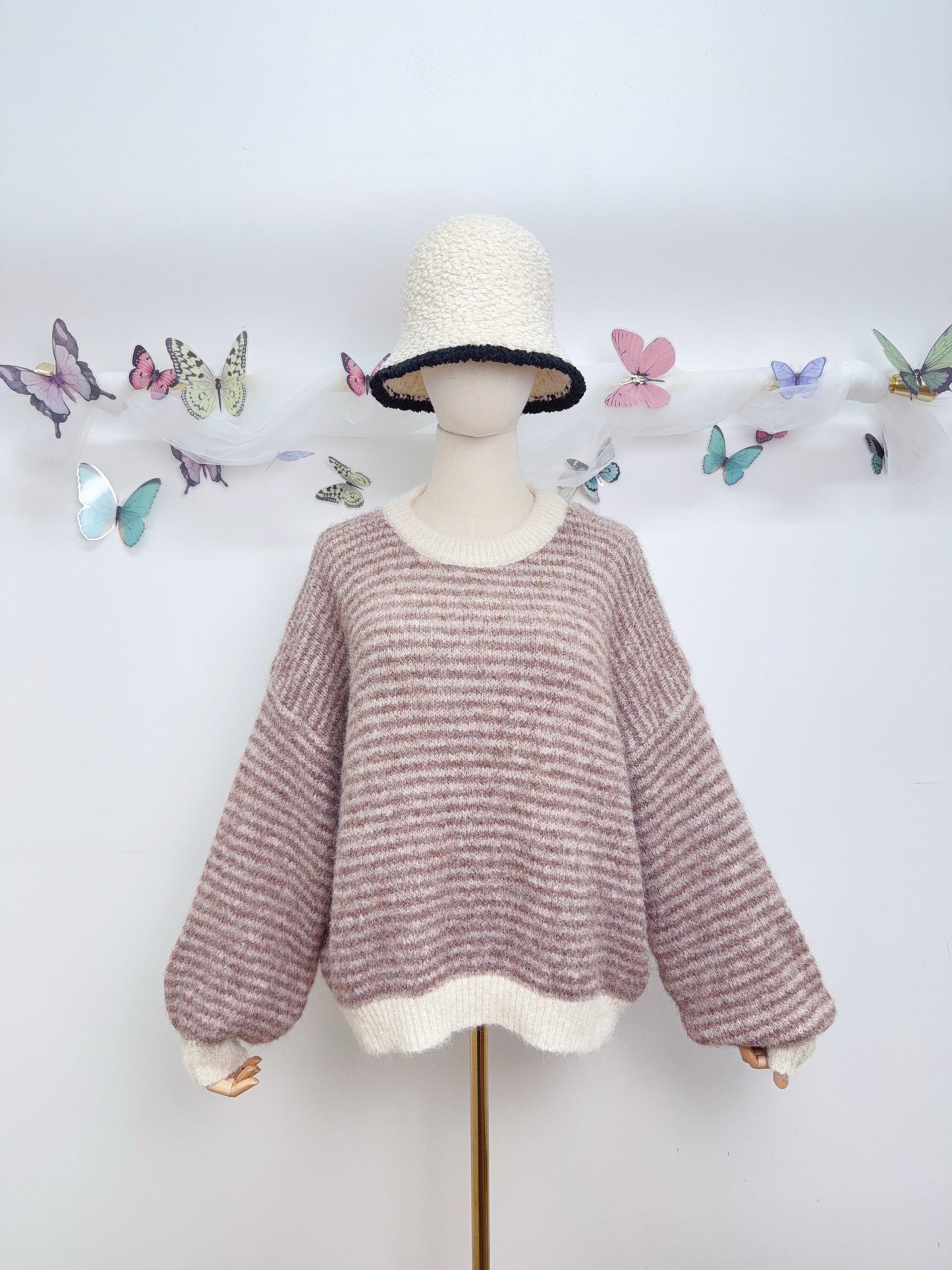 Streifen Strickpullover