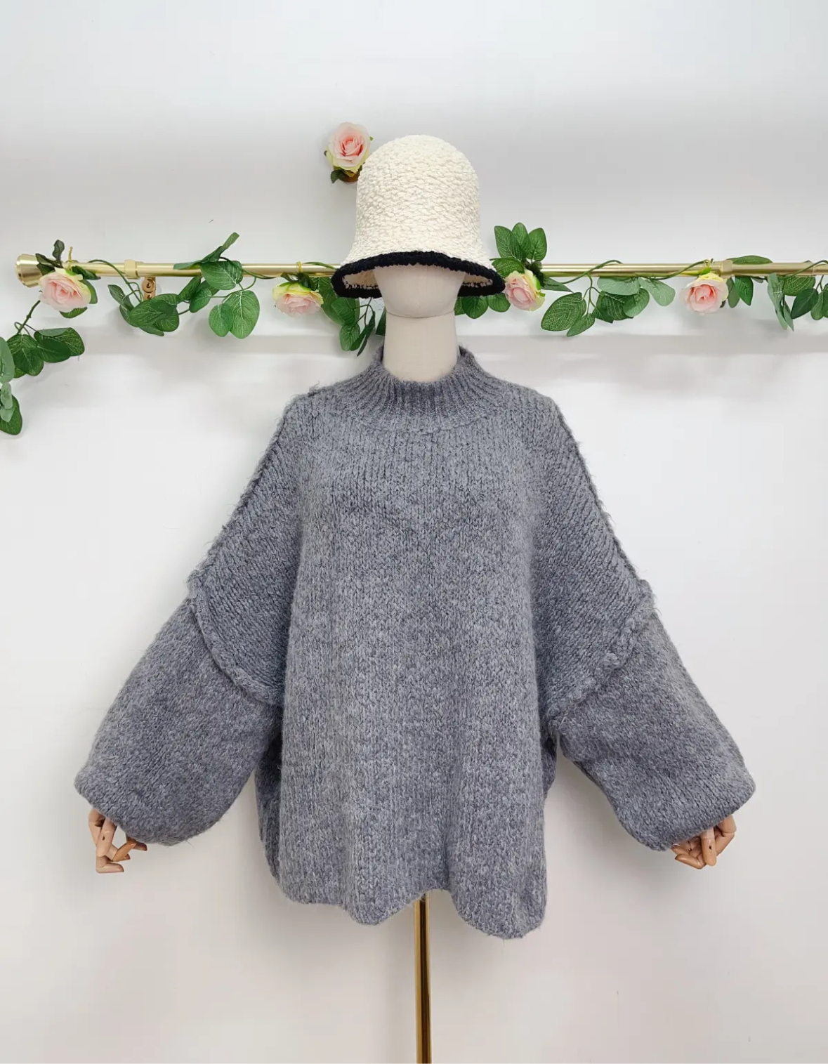 Oversize Boucle Strick Pullover