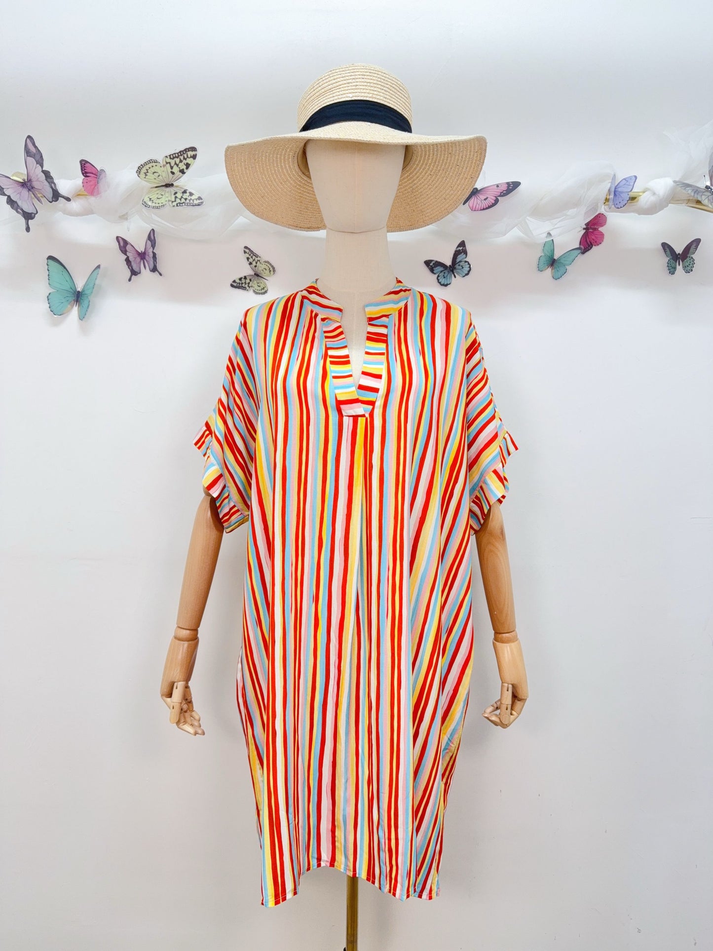 Kleid Viskose Streifen