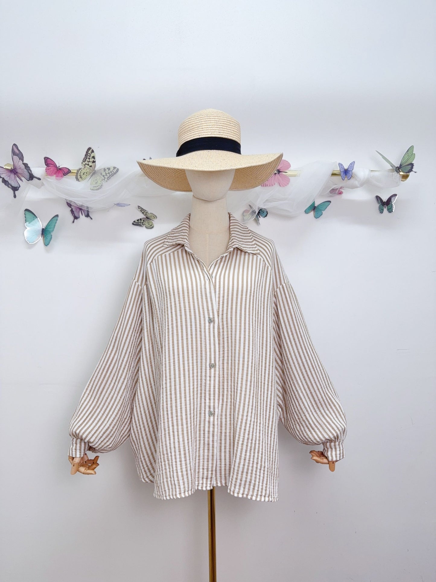 Musselin Bluse Streifen