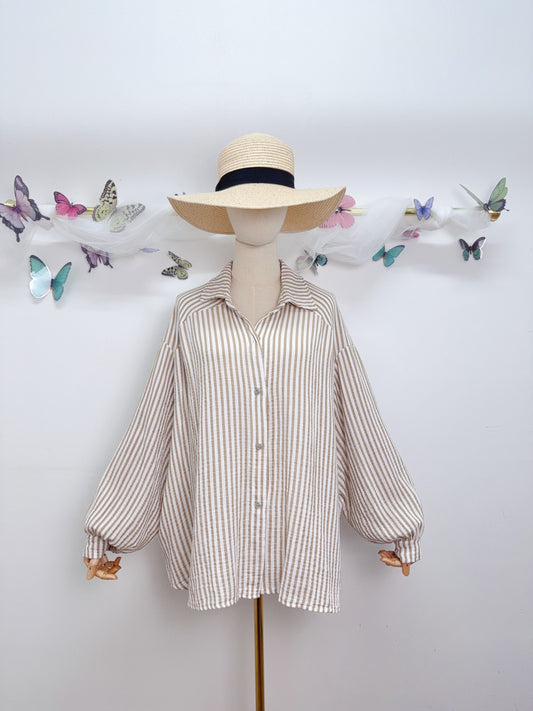 Musselin Bluse Streifen