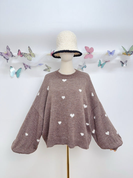 Strick Herz Pullover
