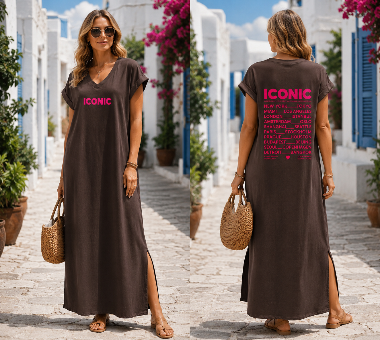 Kleid Iconic Lang Pink