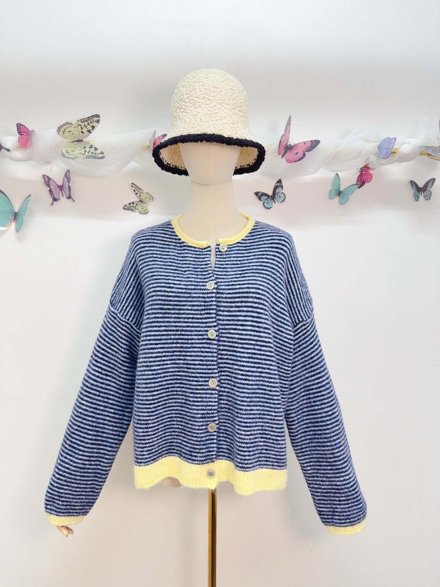 Streifen Cardigan Strickjacke
