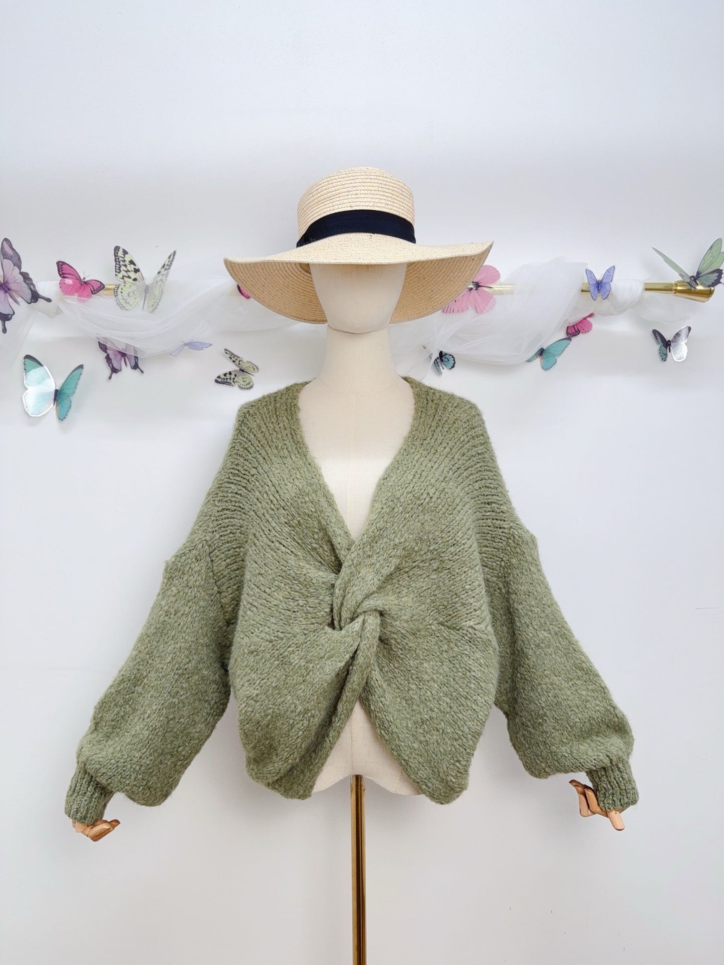 Strickpullover Gerafft