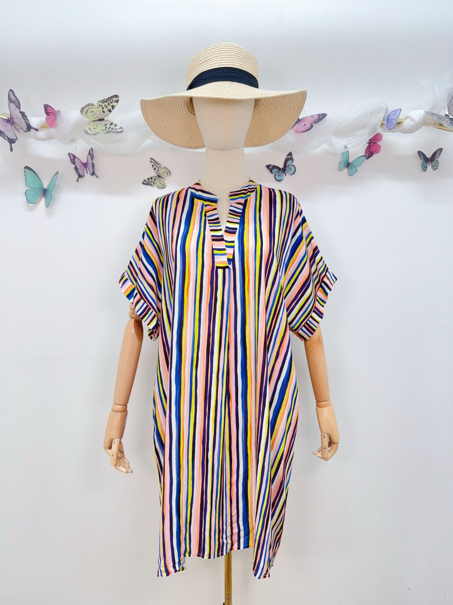 Kleid Viskose Streifen