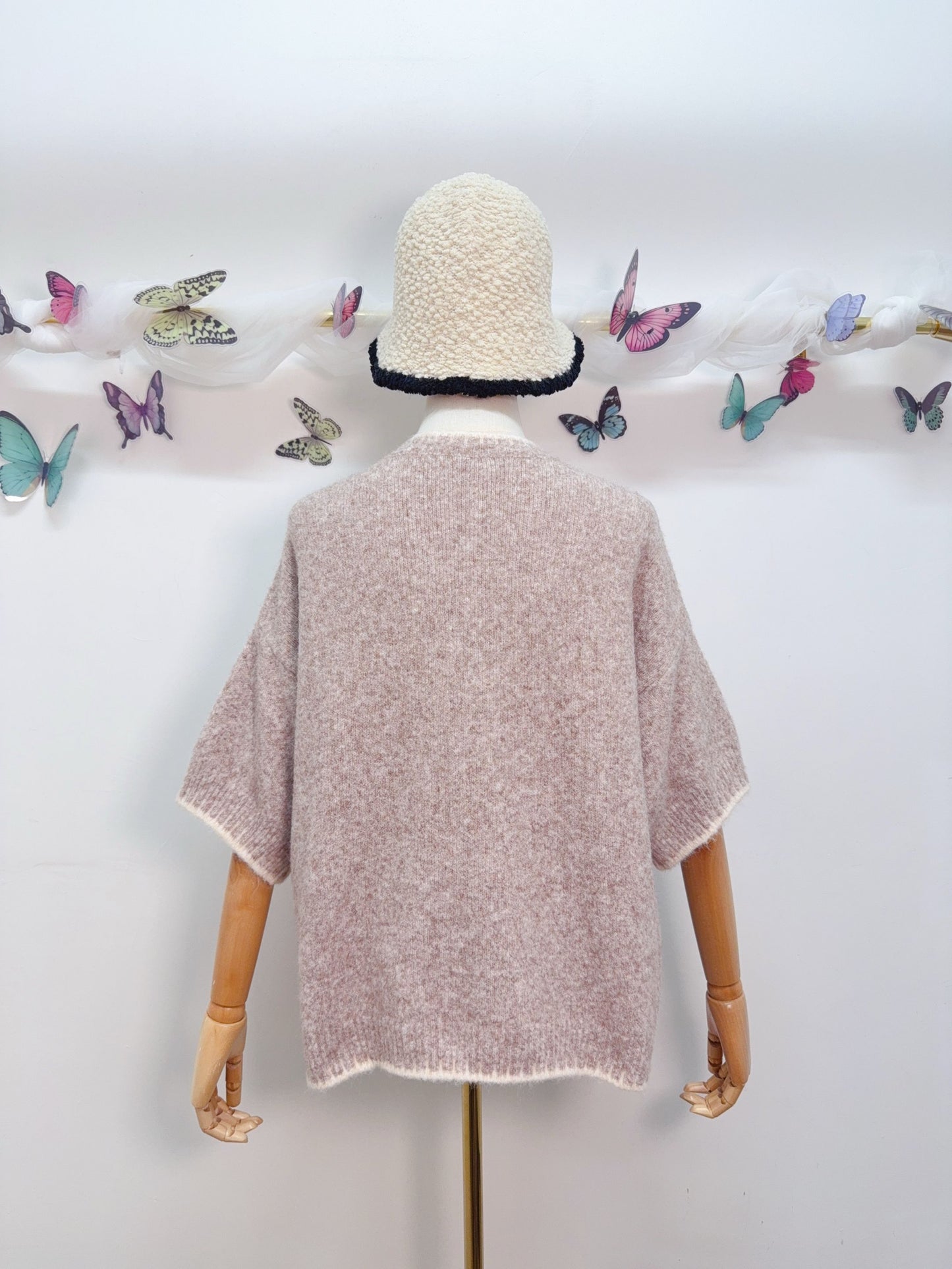 Strickpullover Kurzarm Sardine