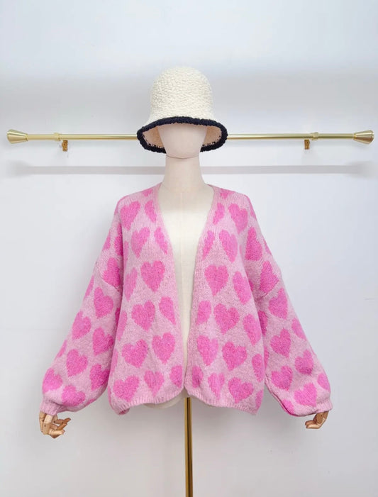 Herz Cardigan Strickjacke