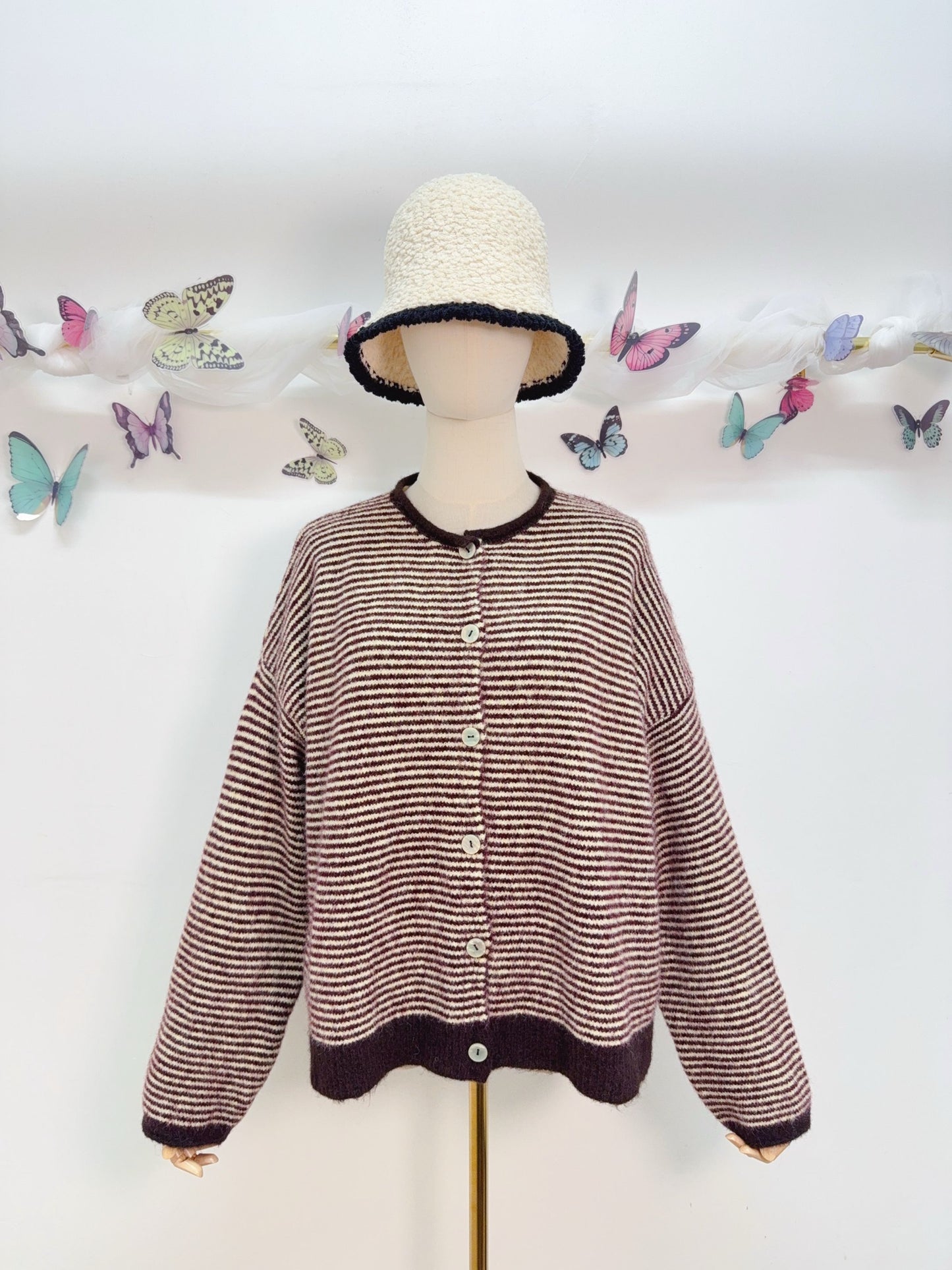Streifen Cardigan Strickjacke
