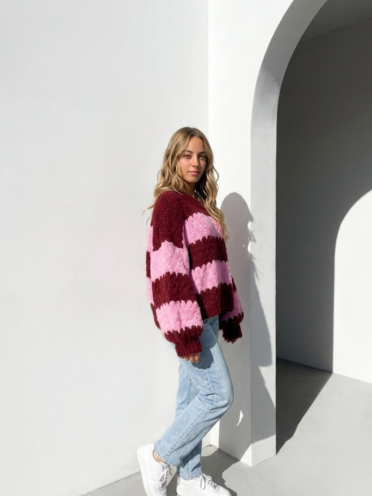 Strick Pullover Wellen